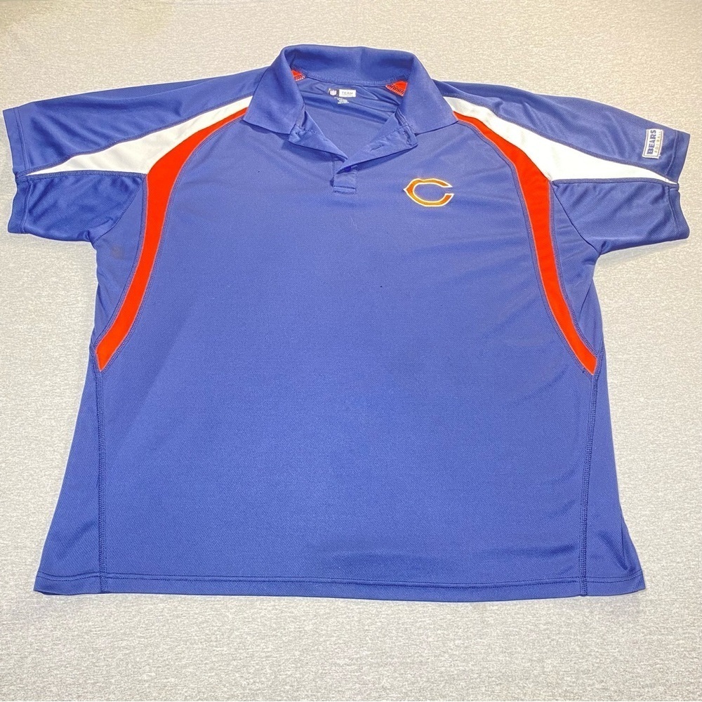 Chicago Bears Polo Shirt Mens 3XL Blue NFL Fanatics Short Sleeve Collar Logo